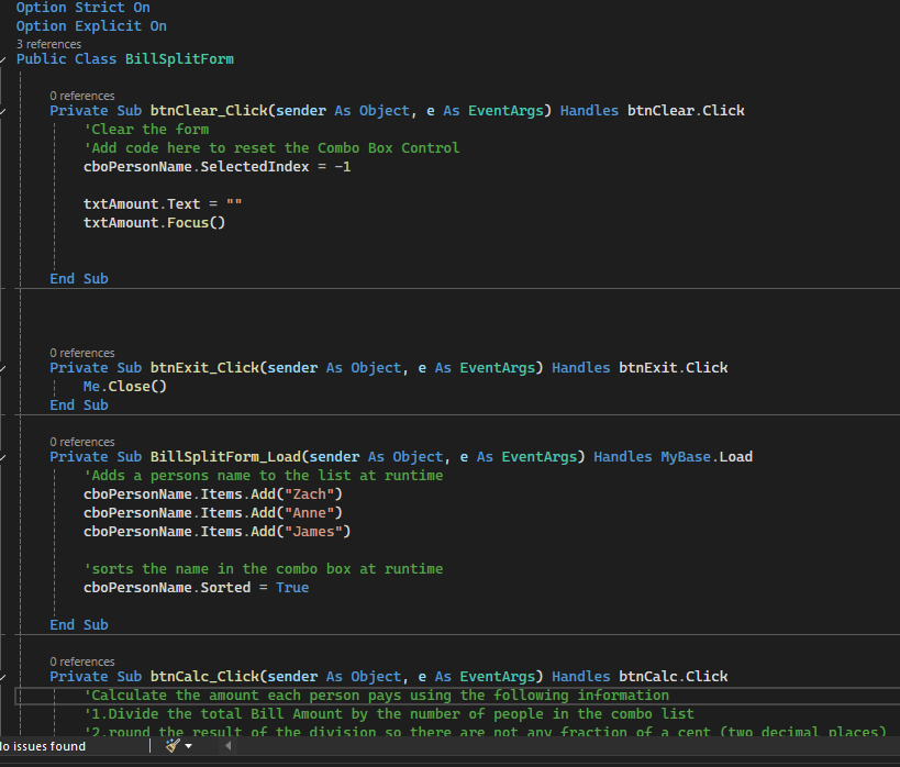 first Image of the bill splitter code