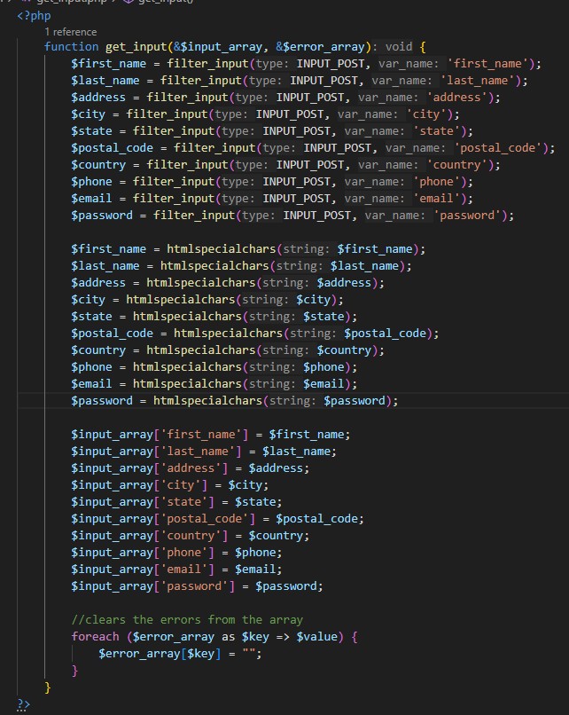 The get input.php code